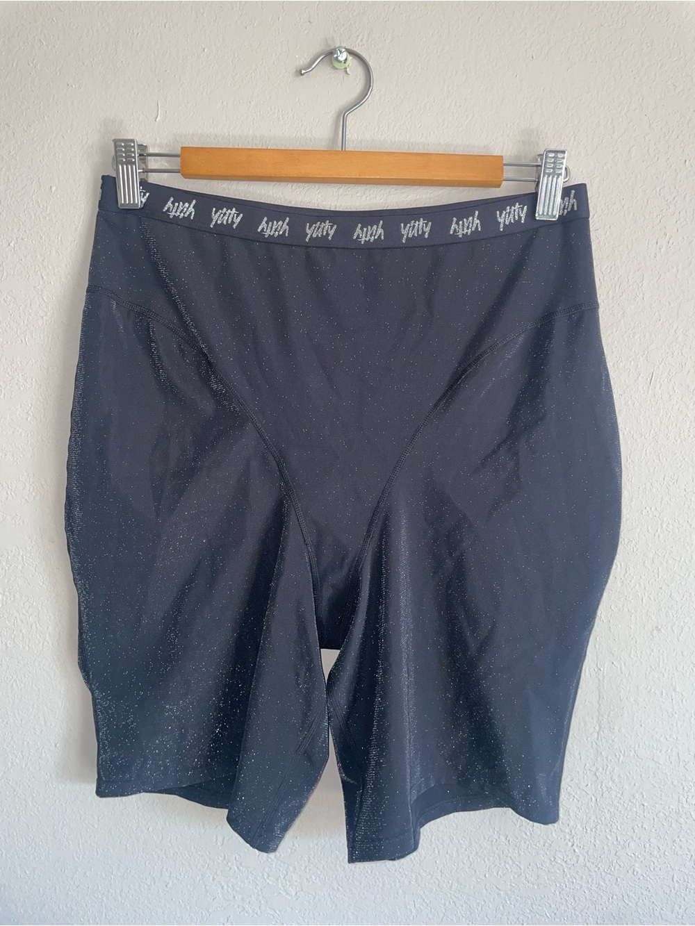 Womenβs Black Glitter exercise Shorts